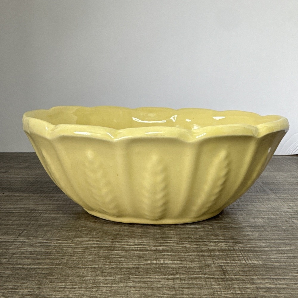 Yellow Oval CERAMIC Oblong PLANTER  Bowl 9"